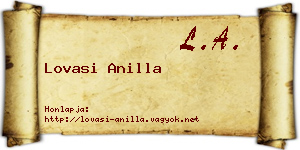 Lovasi Anilla névjegykártya